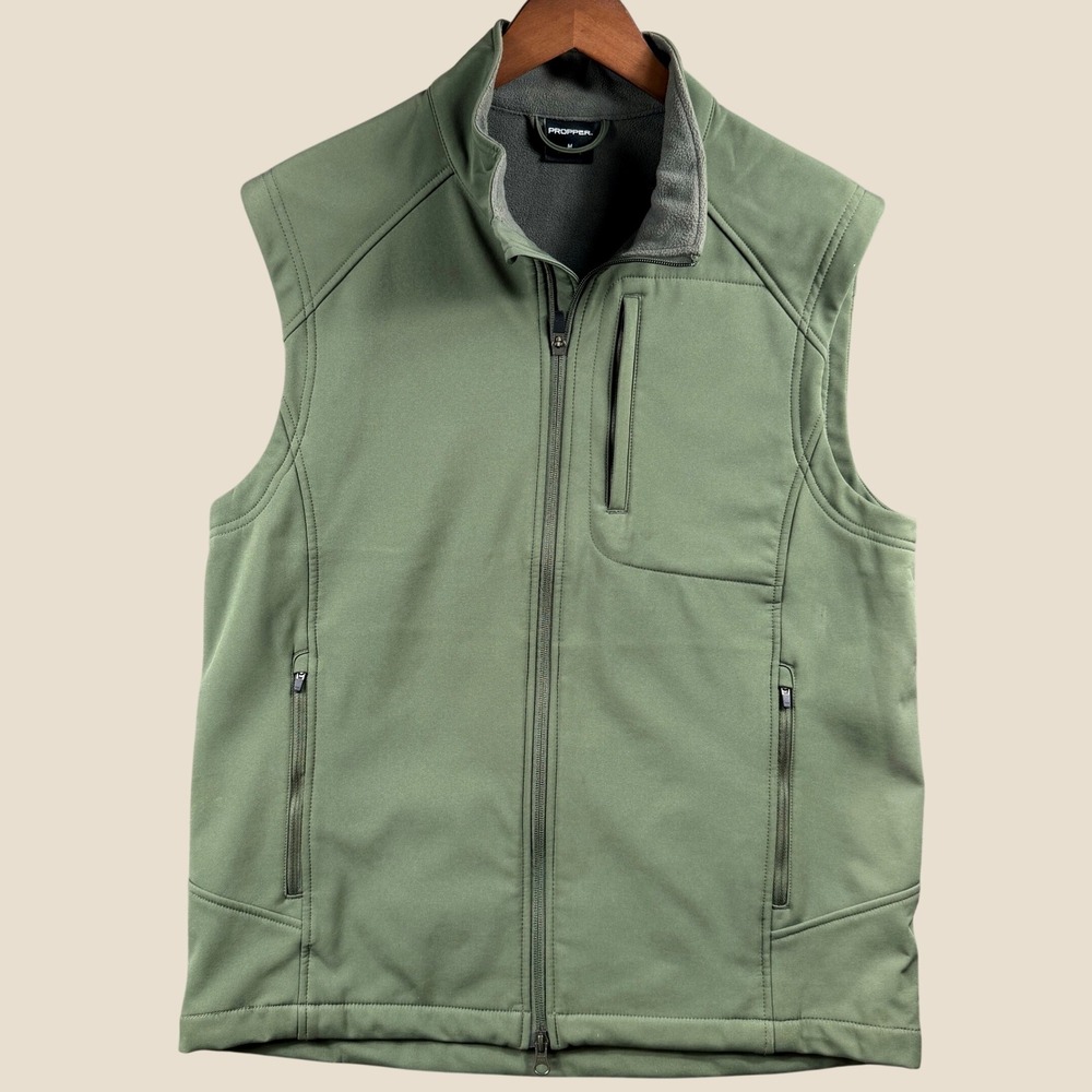 Propper Softshell Vest Mens M Olive Green Fleece Lined Tactical Techwear Gear
